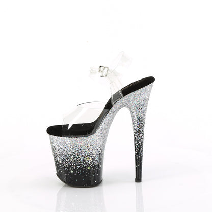 8" Heel, 4" PF Ankle Strap Sandal (Pleaser FLAM808SS/C-B-RG)