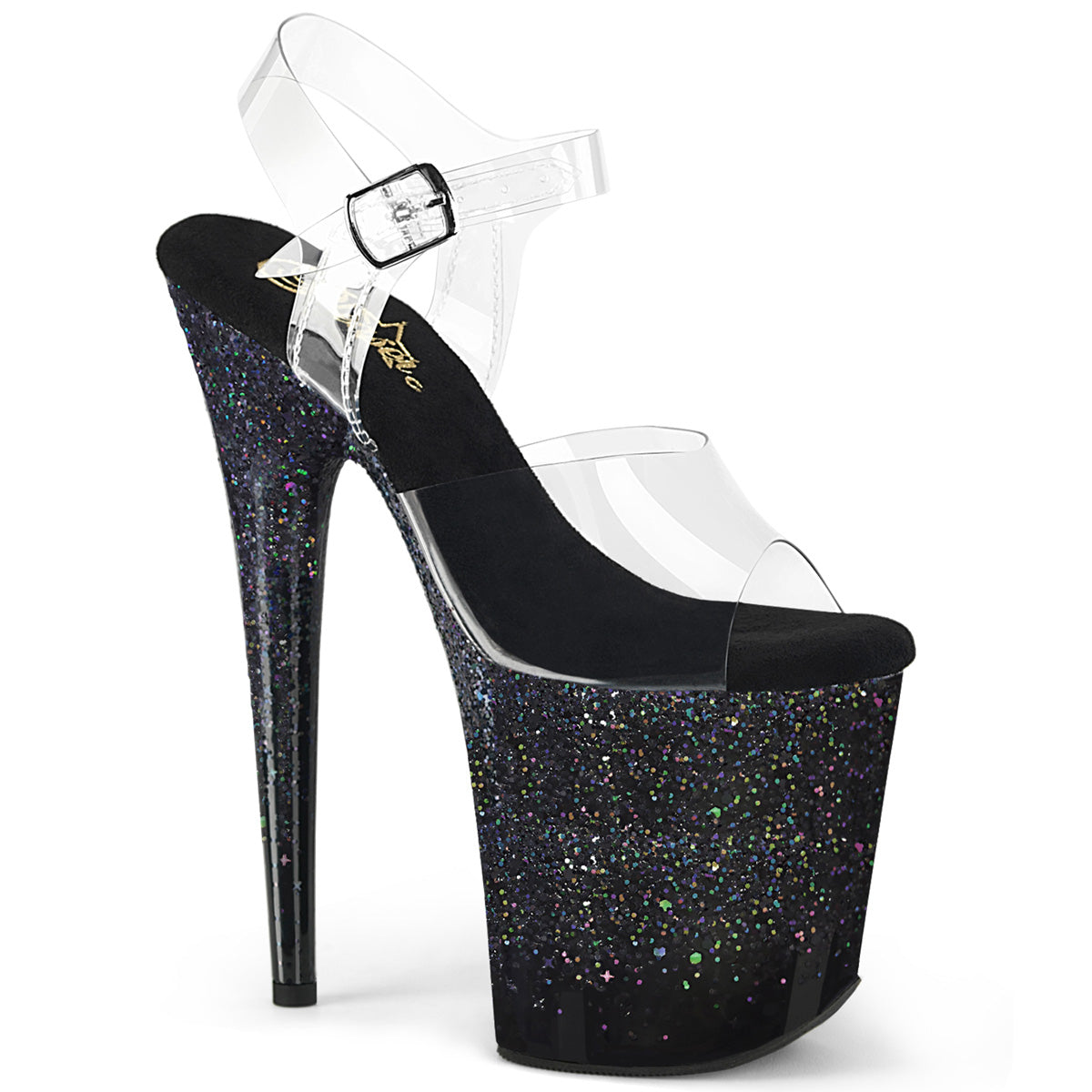 8" Heel, 4" PF Ankle Strap Sandal (Pleaser FLAM808SS/C-B-RG)
