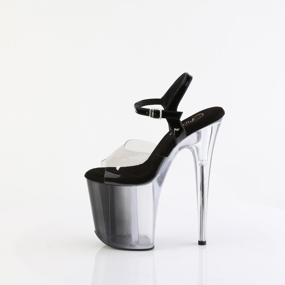 8" Heel,  4" PF Ombre Ankle Strap Sandal (Pleaser FLAM808T-1/SK-B/B-C)