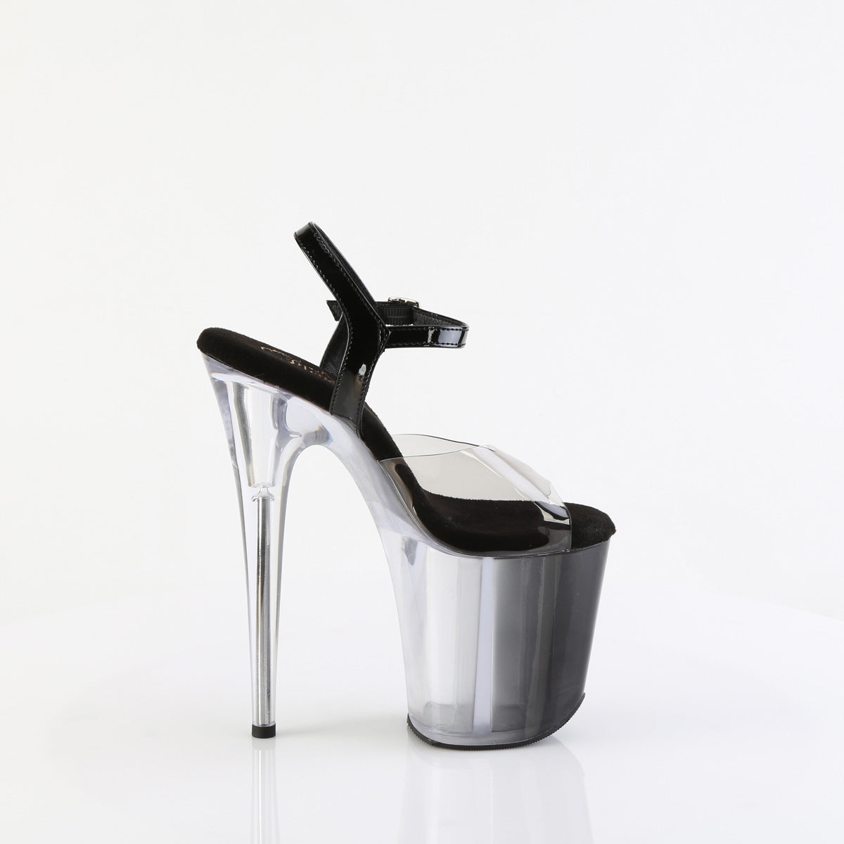 8" Heel,  4" PF Ombre Ankle Strap Sandal (Pleaser FLAM808T-1/SK-B/B-C)