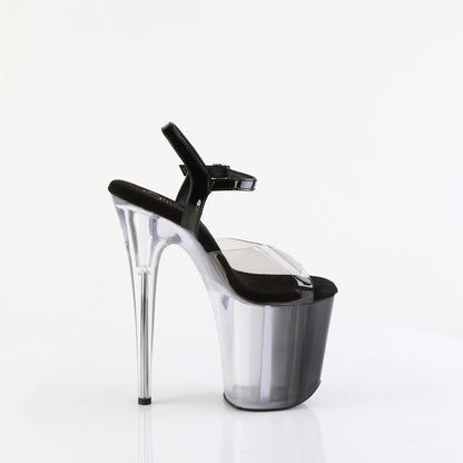 8" Heel,  4" PF Ombre Ankle Strap Sandal (Pleaser FLAM808T-1/SK-B/B-C)