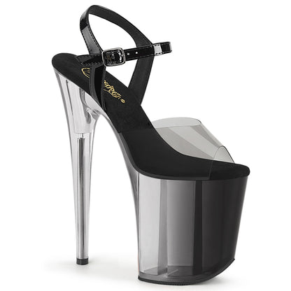 8" Heel,  4" PF Ombre Ankle Strap Sandal (Pleaser FLAM808T-1/SK-B/B-C)