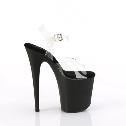 *8" Heel, 4" PF Ankle Strap Sandal w/RS Trucker Girl (Pleaser FLAM808TGRS/C/B-R)