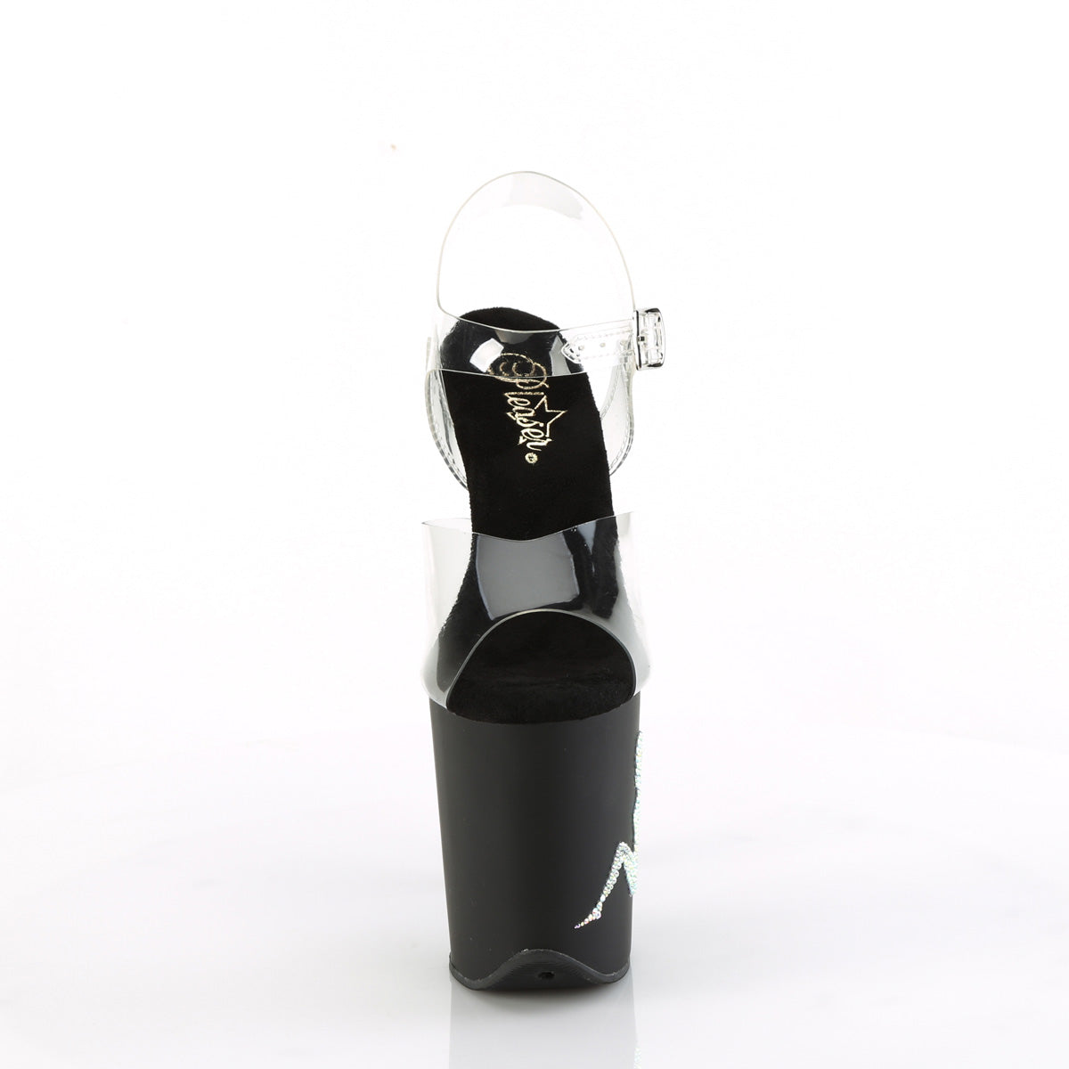 *8" Heel, 4" PF Ankle Strap Sandal w/RS Trucker Girl (Pleaser FLAM808TGRS/C/B-R)