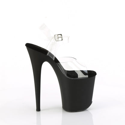 *8" Heel, 4" PF Ankle Strap Sandal w/RS Trucker Girl (Pleaser FLAM808TGRS/C/B-R)