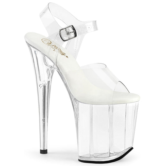 8" Heel, 4" PF All Vegan Ankle Strap Sandal (Pleaser FLAM808VL/C/M)