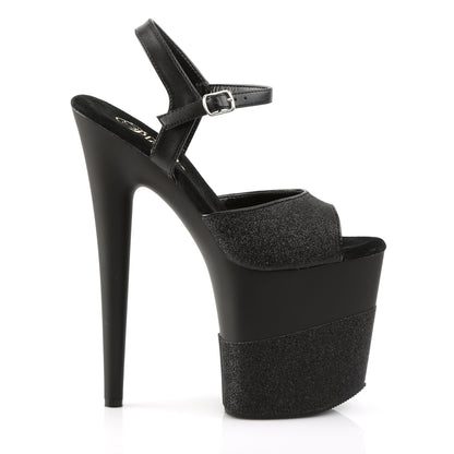 8" Heel, 4" PF Ankle Strap Sandal (Pleaser FLAM809-2G/B/B-G)