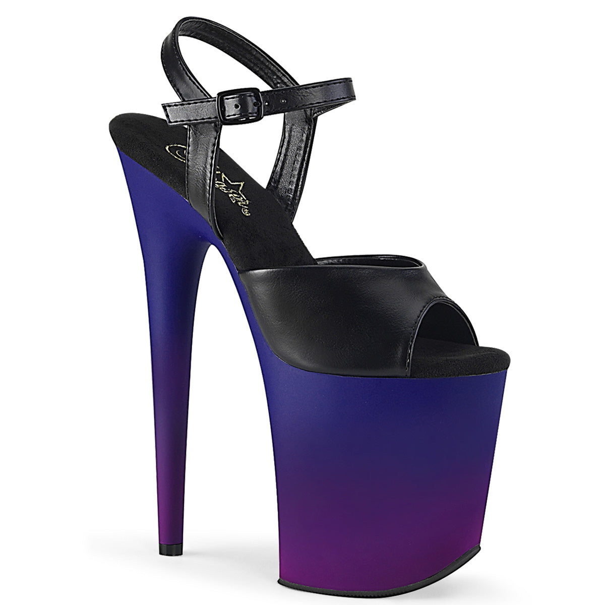 *8" Heel, 4" PF Ankle Strap Sandal (Pleaser FLAM809BP/BPU/BLU-PP)