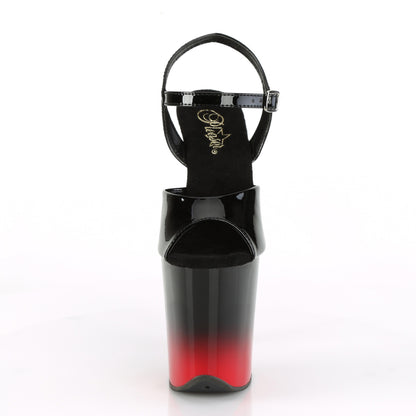 8" Heel, 4" PF Two Tone Ankle Strap Sandal (Pleaser FLAM809BR-H/B/B-R)