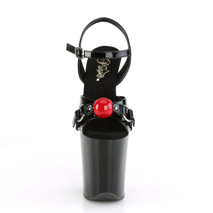 8" Heel, 4" PF Ankle Strap Sandal w/ Gag Ball (Pleaser FLAM809GB/B/M)