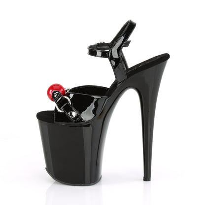 8" Heel, 4" PF Ankle Strap Sandal w/ Gag Ball (Pleaser FLAM809GB/B/M)