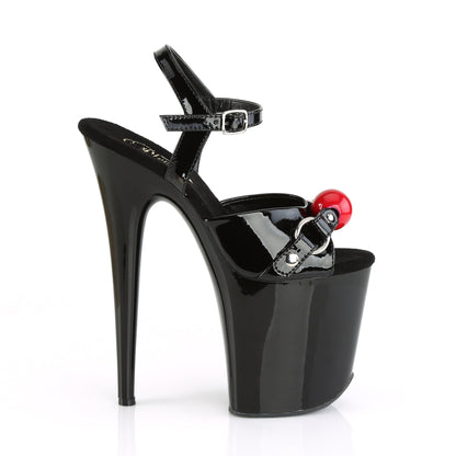8" Heel, 4" PF Ankle Strap Sandal w/ Gag Ball (Pleaser FLAM809GB/B/M)