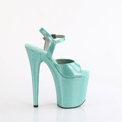 8" Heel, 4" PF Ankle Strap Sandal (Pleaser FLAM809GP/AQG/M)
