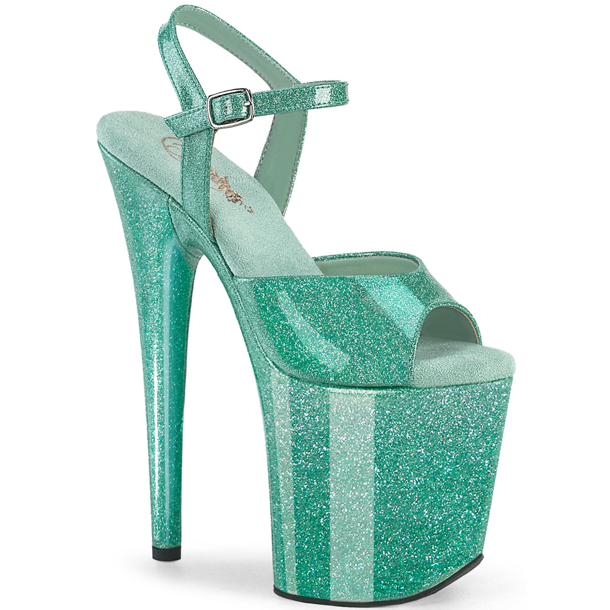 8" Heel, 4" PF Ankle Strap Sandal (Pleaser FLAM809GP/AQG/M)