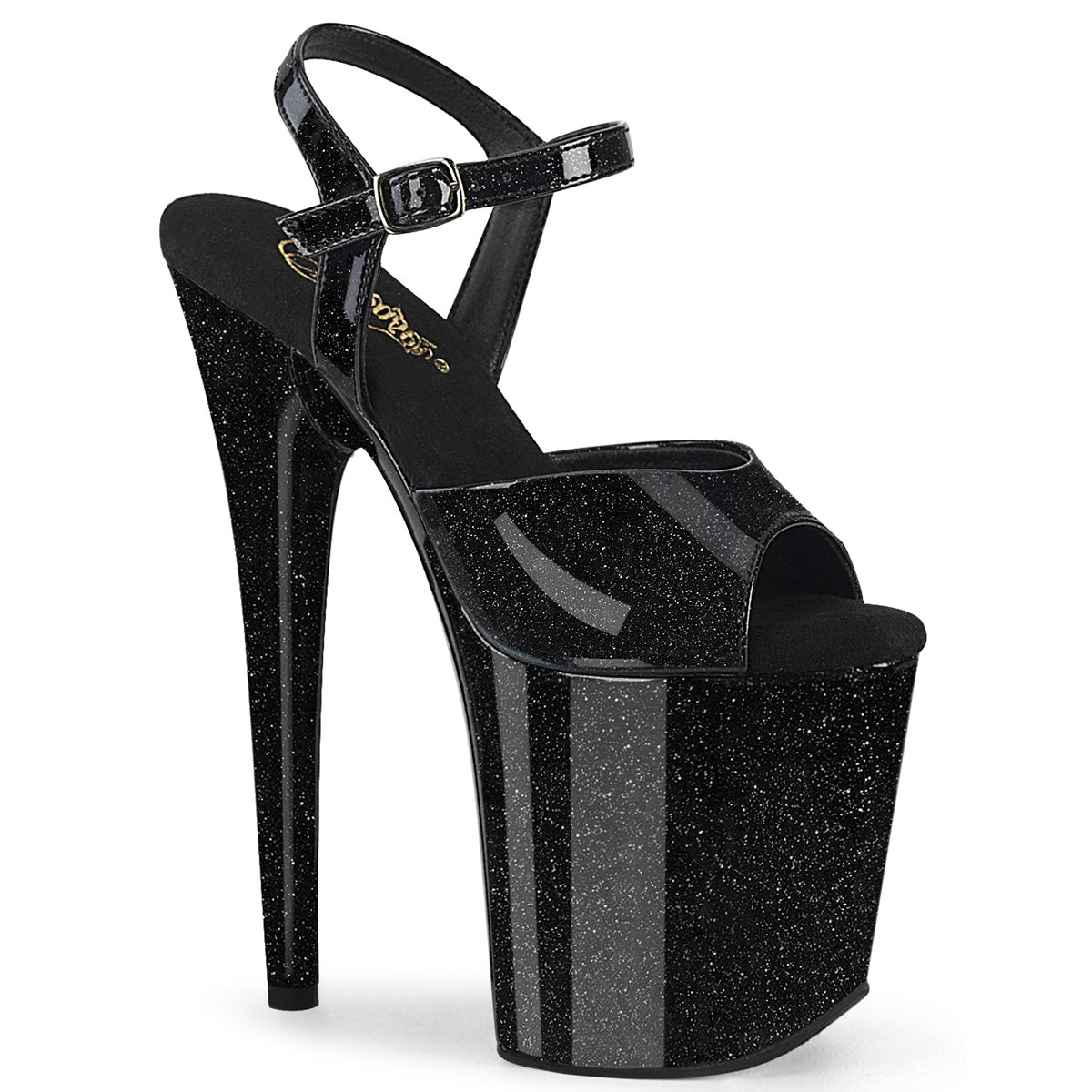 8" Heel, 4" PF Ankle Strap Sandal (Pleaser FLAM809GP/AQG/M)
