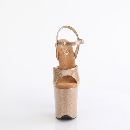 8" Heel, 4" PF Ankle Strap Sandal (Pleaser FLAM809GP/AQG/M)