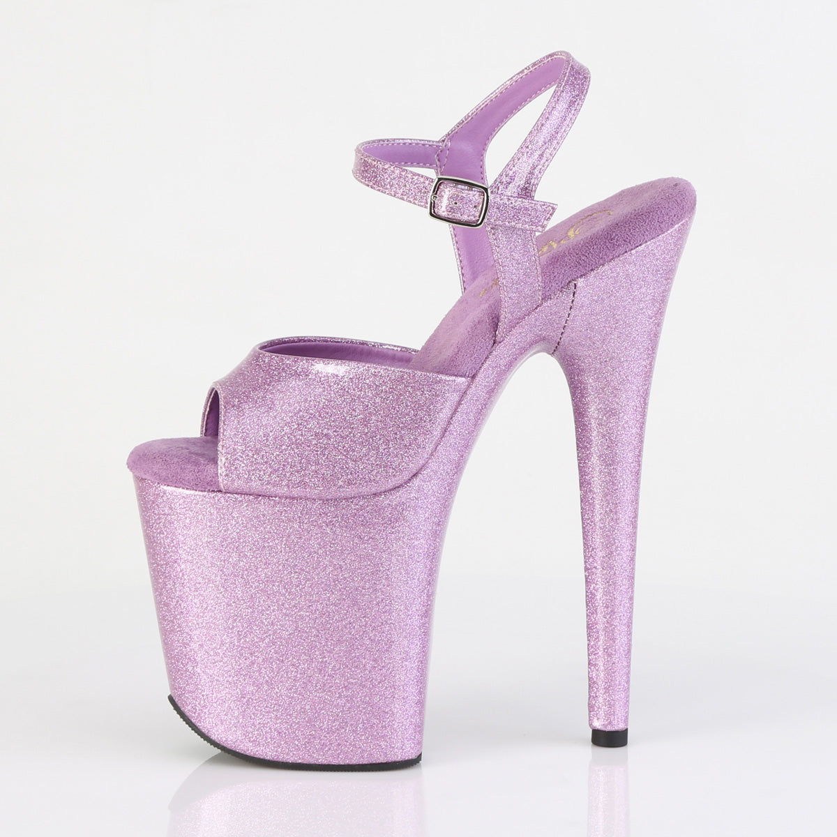 8" Heel, 4" PF Ankle Strap Sandal (Pleaser FLAM809GP/AQG/M)