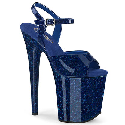 8" Heel, 4" PF Ankle Strap Sandal (Pleaser FLAM809GP/AQG/M)