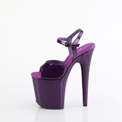 8" Heel, 4" PF Ankle Strap Sandal (Pleaser FLAM809GP/AQG/M)