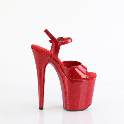8" Heel, 4" PF Ankle Strap Sandal (Pleaser FLAM809GP/AQG/M)