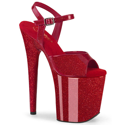 8" Heel, 4" PF Ankle Strap Sandal (Pleaser FLAM809GP/AQG/M)