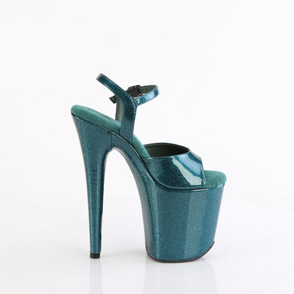 8" Heel, 4" PF Ankle Strap Sandal (Pleaser FLAM809GP/AQG/M)