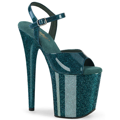 8" Heel, 4" PF Ankle Strap Sandal (Pleaser FLAM809GP/AQG/M)