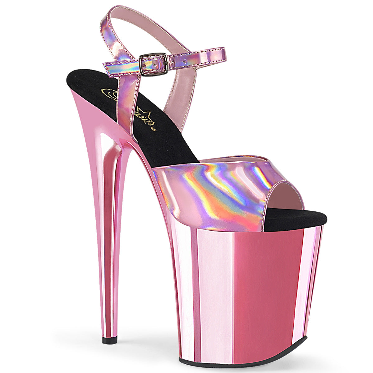 8" Heel, 4" PF Ankle Strap Sandal (Pleaser FLAM809HG/BPHG/BPCH)