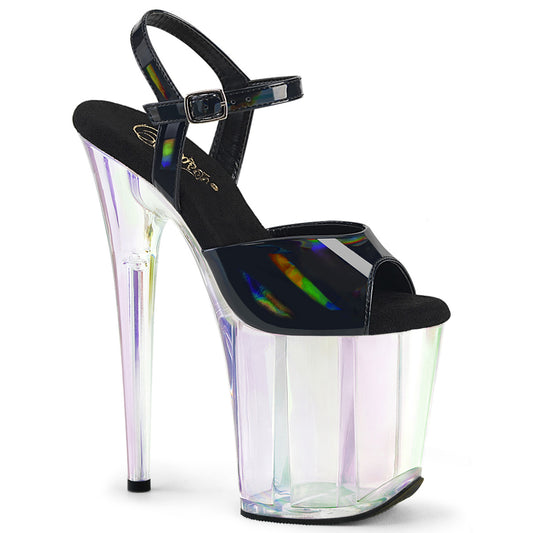 *8" Heel, 4" Holo Tinted PF Ankle Strap Sandal (Pleaser FLAM809HT/BHG/HG)