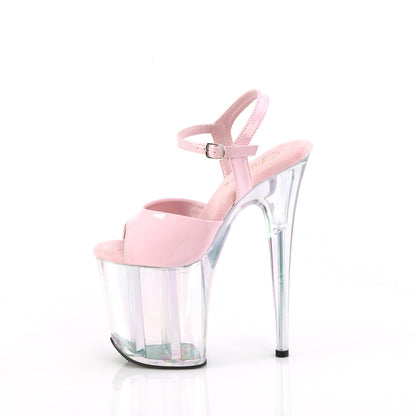 *8" Heel, 4" Holo Tinted PF Ankle Strap Sandal (Pleaser FLAM809HT/BHG/HG)