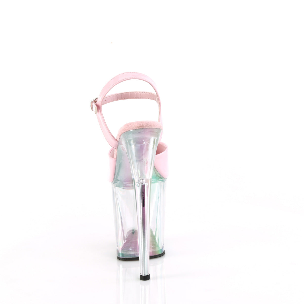 *8" Heel, 4" Holo Tinted PF Ankle Strap Sandal (Pleaser FLAM809HT/BHG/HG)