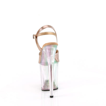*8" Heel, 4" Holo Tinted PF Ankle Strap Sandal (Pleaser FLAM809HT/BHG/HG)
