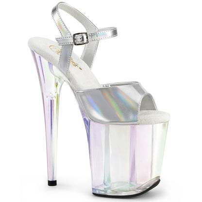 *8" Heel, 4" Holo Tinted PF Ankle Strap Sandal (Pleaser FLAM809HT/BHG/HG)