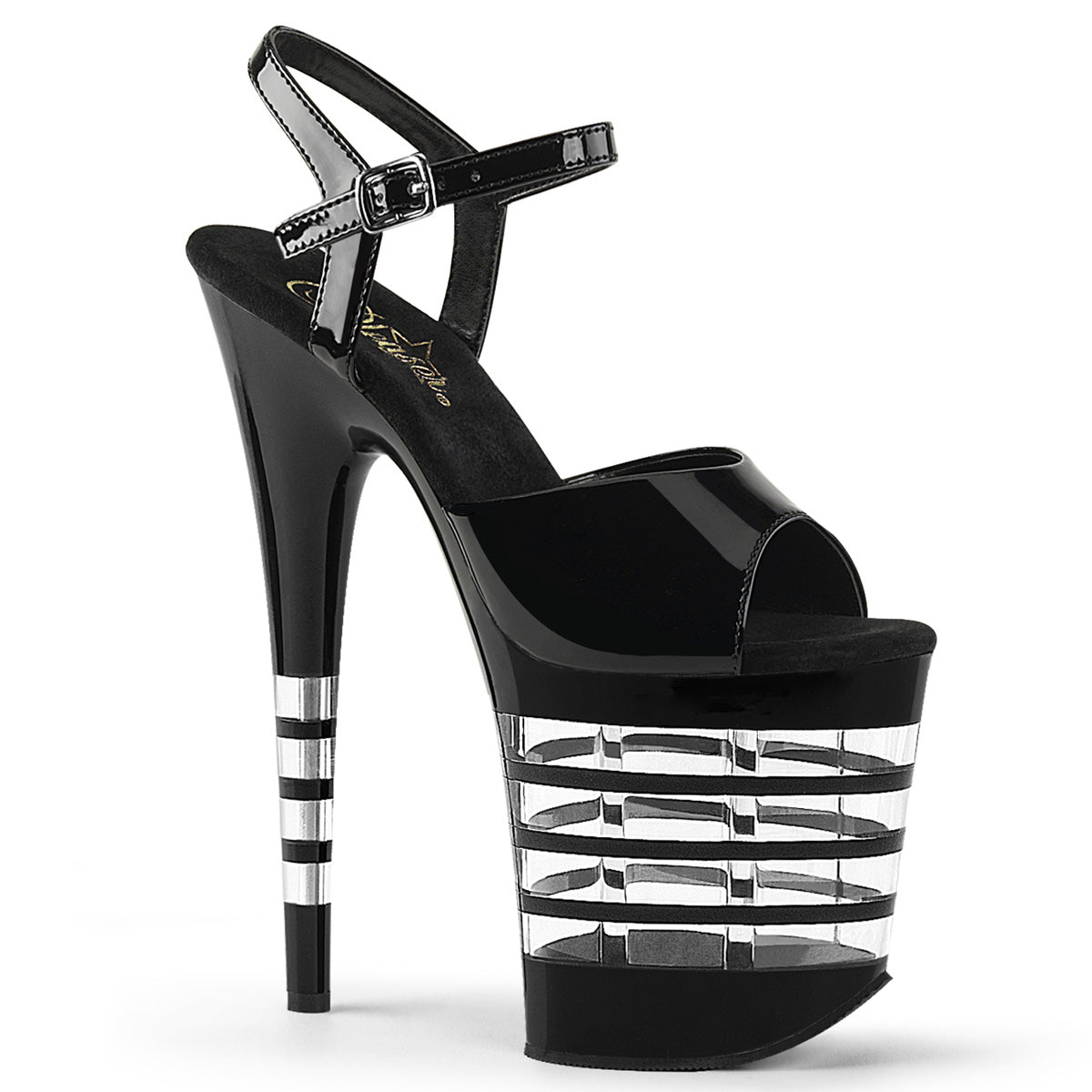 8" Heel, 4" Lined PF Ankle Strap Sandal (Pleaser FLAM809LN/B/M)