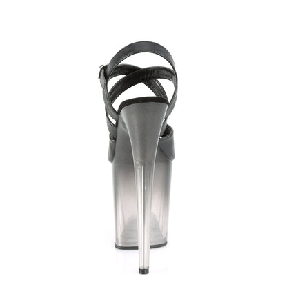 8" Heel, 4" PF Criss-Cross Ankle Strap Sandal (Pleaser FLAM822T/BPU/M)