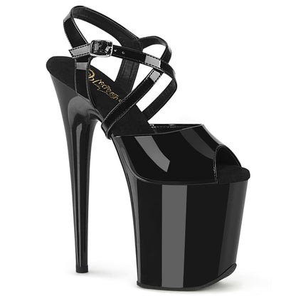 8" Heel, 4" PF Criss Cross Ankle Strap Sandal (Pleaser FLAM824/B/M)