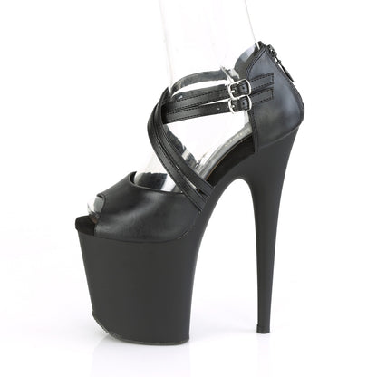 *8" Heel, 4" PF Peep Toe Close Back Sandal (Pleaser FLAM865/BPU/M)