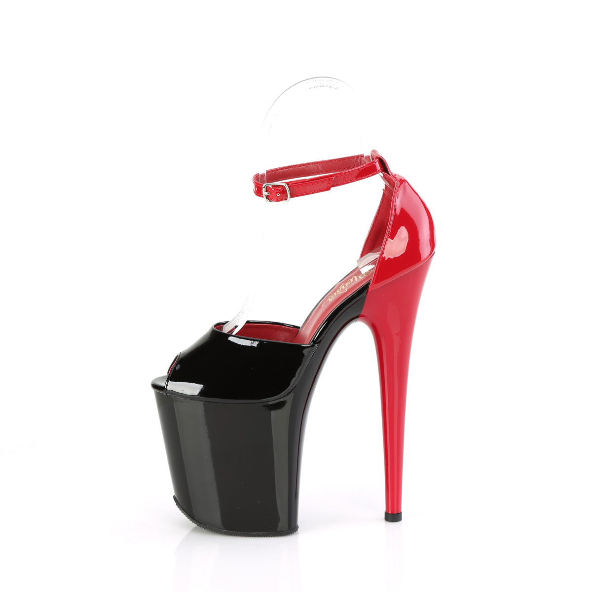 *8" Heel, 4" PF Close Back Ankle Strap Sandal (Pleaser FLAM868/B-R/M)