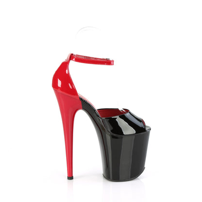 *8" Heel, 4" PF Close Back Ankle Strap Sandal (Pleaser FLAM868/B-R/M)