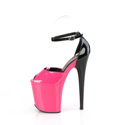 *8" Heel, 4" PF Close Back Ankle Strap Sandal (Pleaser FLAM868/B-R/M)