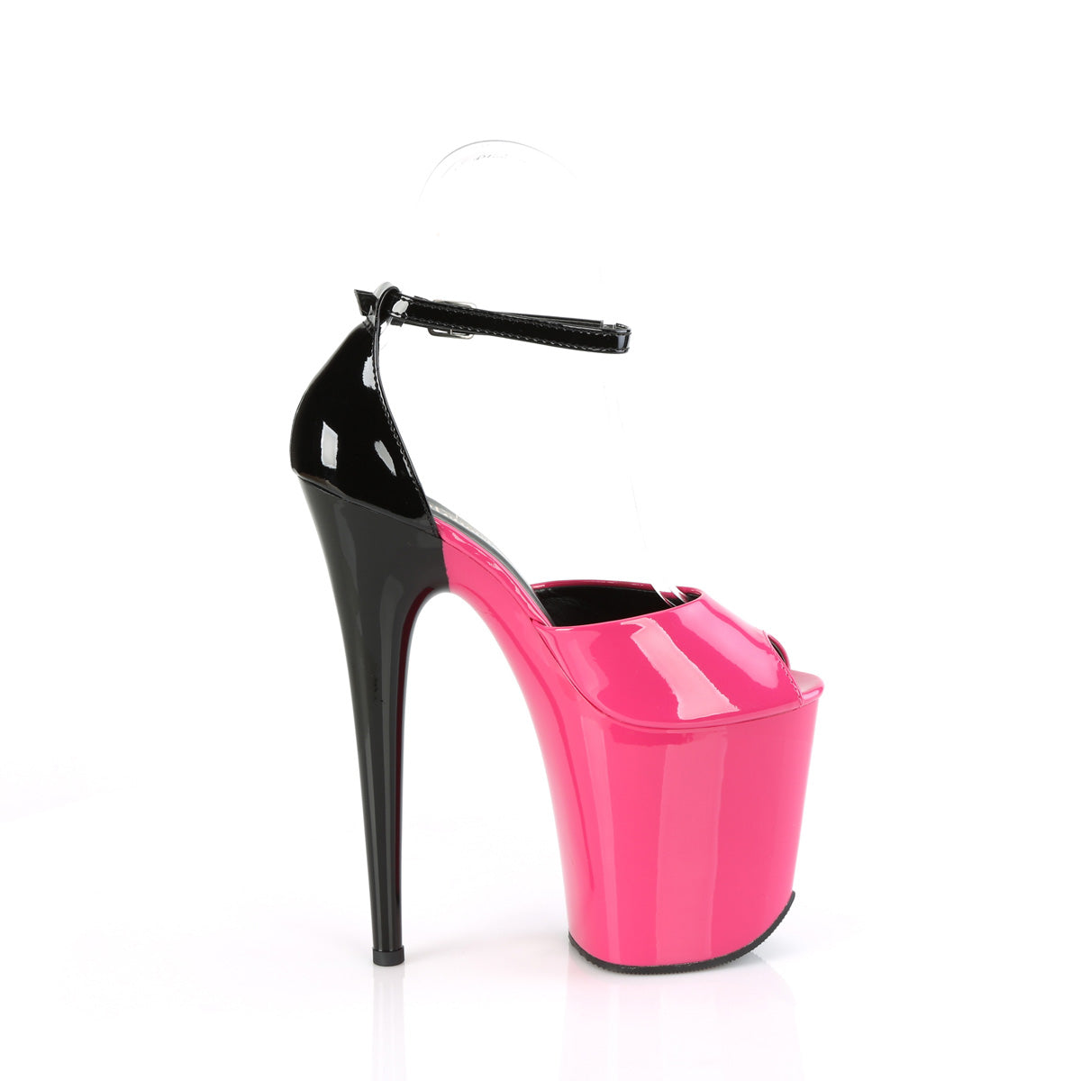 *8" Heel, 4" PF Close Back Ankle Strap Sandal (Pleaser FLAM868/B-R/M)