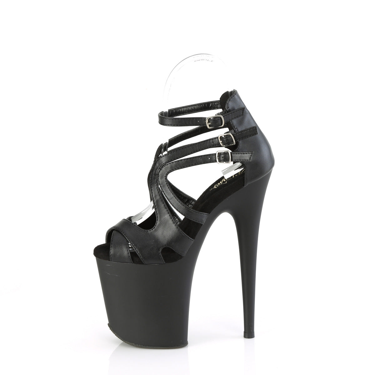 *8" Heel, 4" PF Strappy Close Back Ankle Strap Sandal (Pleaser FLAM877/BPU/M)