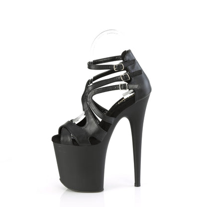*8" Heel, 4" PF Strappy Close Back Ankle Strap Sandal (Pleaser FLAM877/BPU/M)
