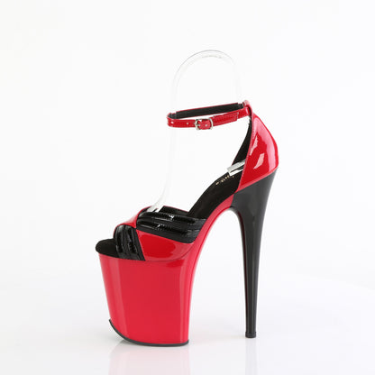 *8" Heel, 4" PF Two Tone Close Back Ankle Strap Sandal (Pleaser FLAM884/BP-W/M)