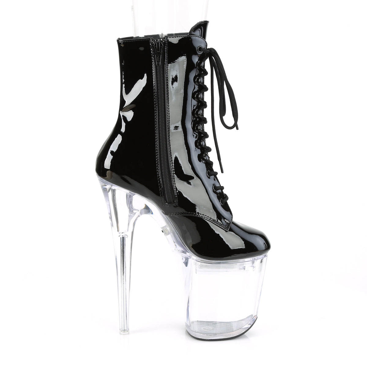 8" Heel, 4" PF LED Illuminated Ankle Boot, Side Zip (Pleaser FDANCE1020-8/B/C)