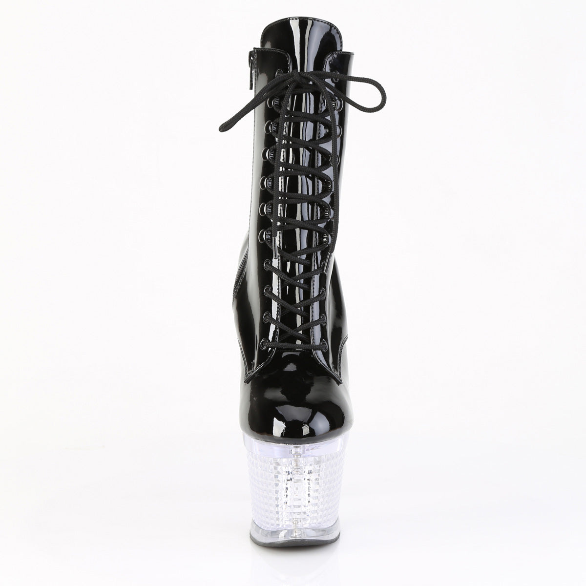 7" Heel, 3" Textured PF LED Illuminated Ankle Boot, Side Zip (Pleaser FDANCE1020SPEC/B/C)