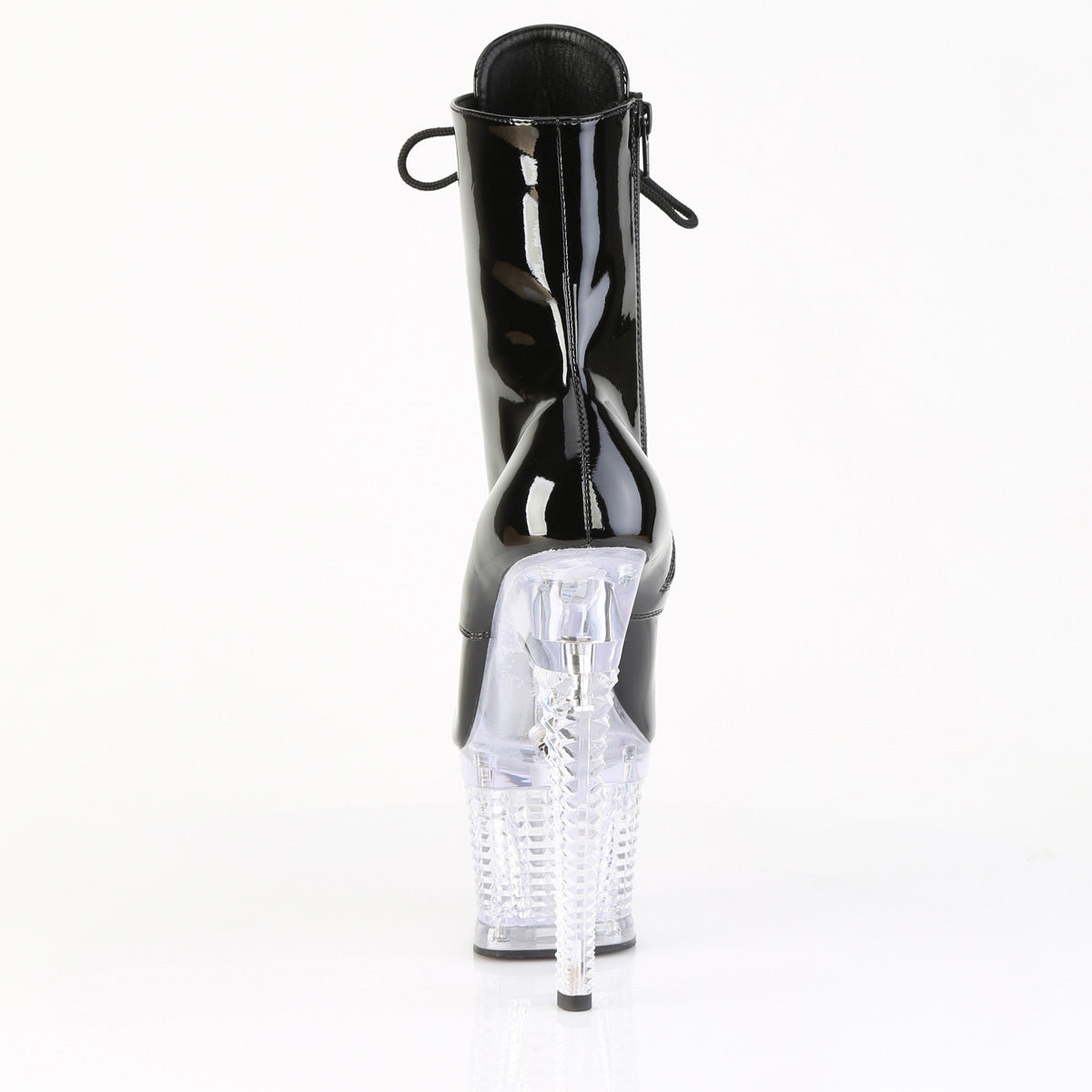 7" Heel, 3" Textured PF LED Illuminated Ankle Boot, Side Zip (Pleaser FDANCE1020SPEC/B/C)