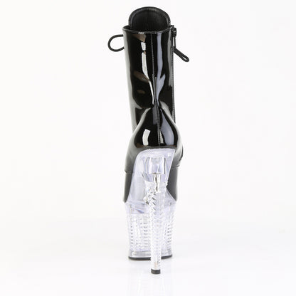 7" Heel, 3" Textured PF LED Illuminated Ankle Boot, Side Zip (Pleaser FDANCE1020SPEC/B/C)