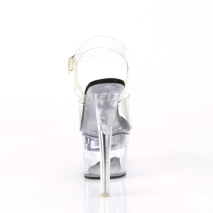 7" Heel, 2 3/4" Platform LED Illuminated Ankle Strap Sandal (Pleaser FDANCE708/C-B/C)