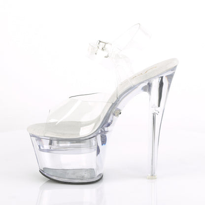 7" Heel, 2 3/4" Platform LED Illuminated Ankle Strap Sandal (Pleaser FDANCE708/C-B/C)